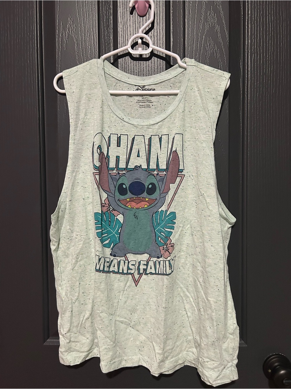 Disney Stitch 'Ohana Means Family' Light Mint Graphic Tank